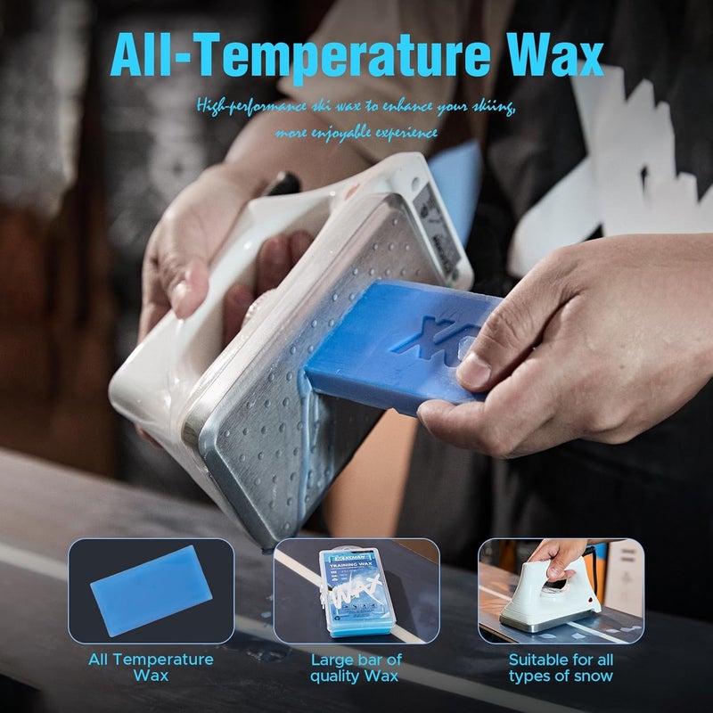 XCMAN Complete Ski Snowboard Tuning and Waxing Kit with Waxing Iron,Universal Wax,Edge Tuner,Brush,Wax Scraper,Ptex - Image 4